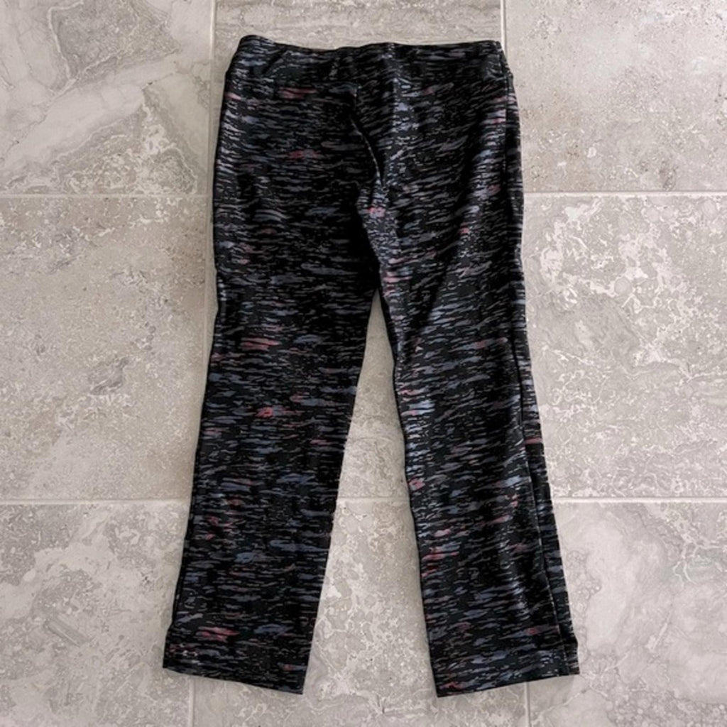 Lena Gabrielle Pull-On Stretch Pants in Black Multi, Size 14 Retail $120