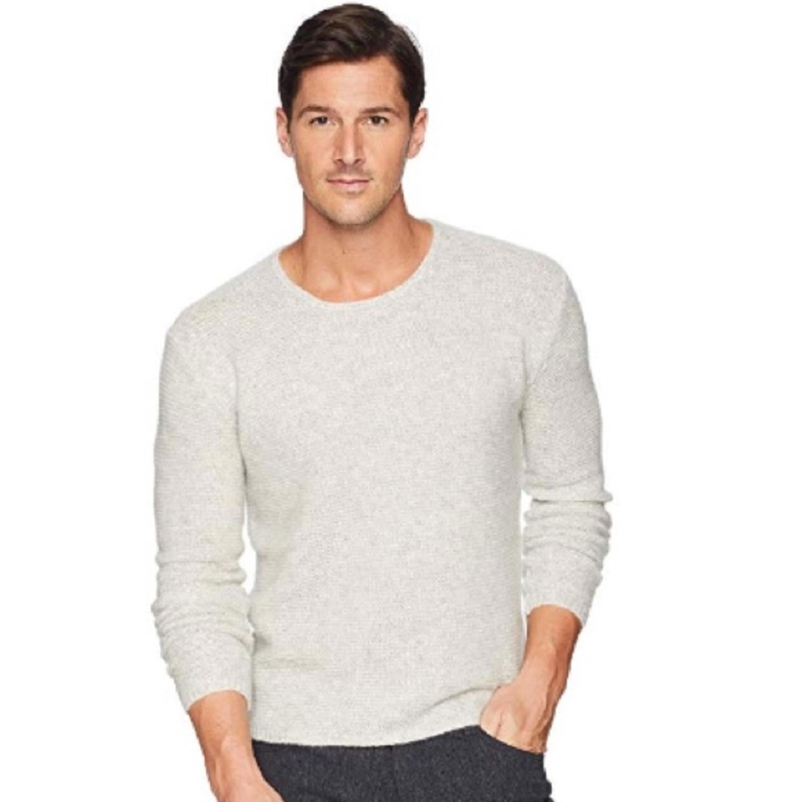 John Varvatos Tuck Cashmere & Silk Garter-Stitch Sweater Grey Size XL NWT $448