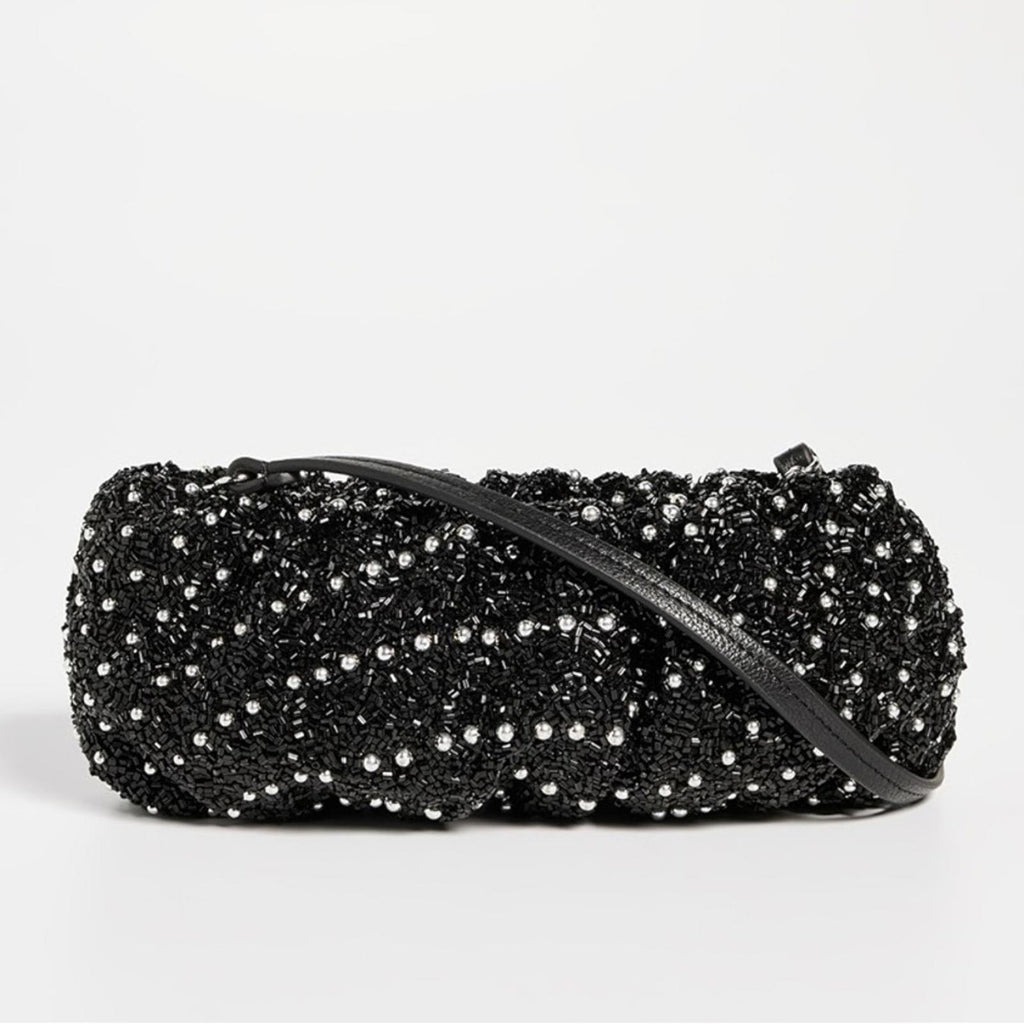 STAUD Cosmic Wave Beaded Bean Bag in Black, New w/Tag