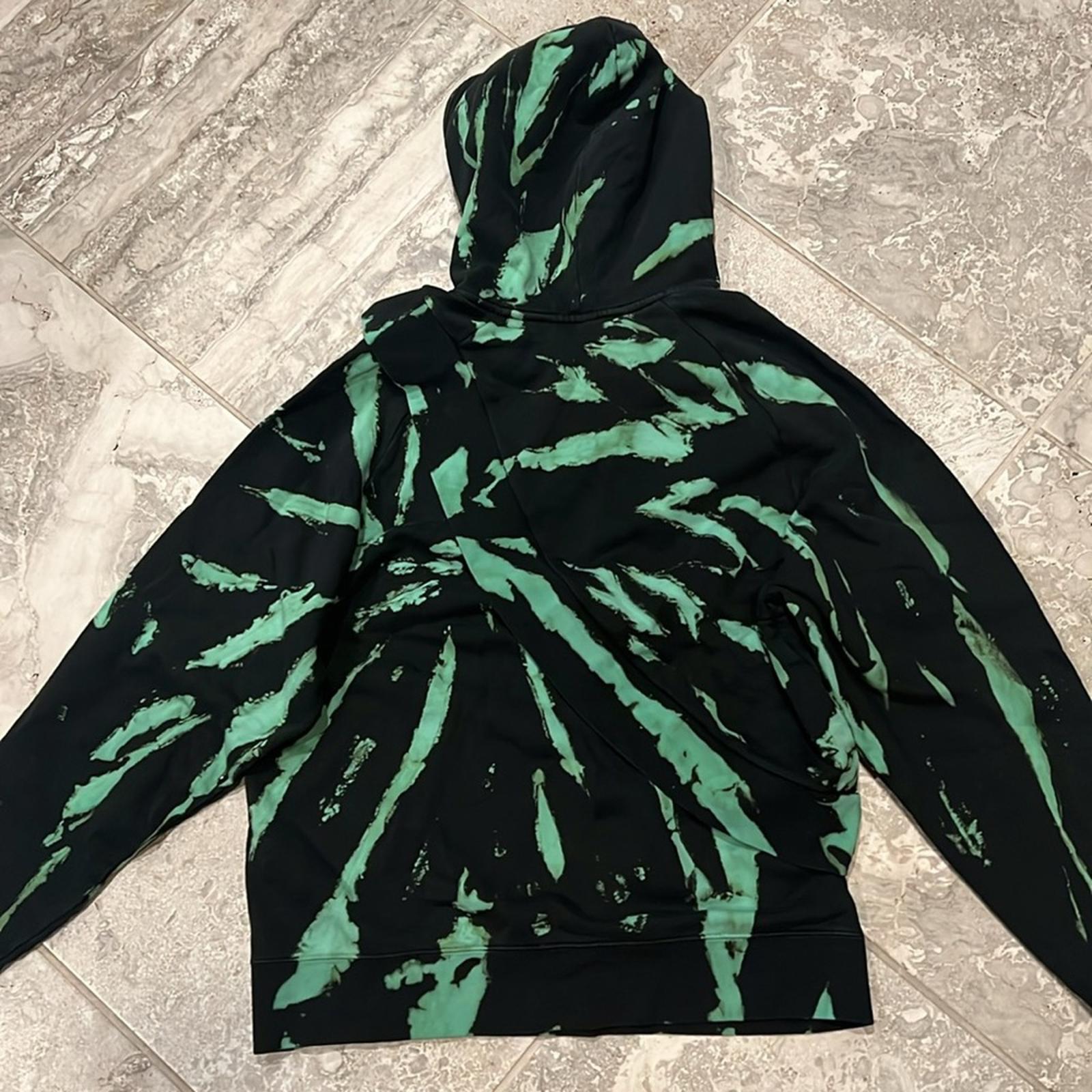 Études Tie Dye Layered Look Hoodie in Green/Black Size XS New w/Tag Retail $280