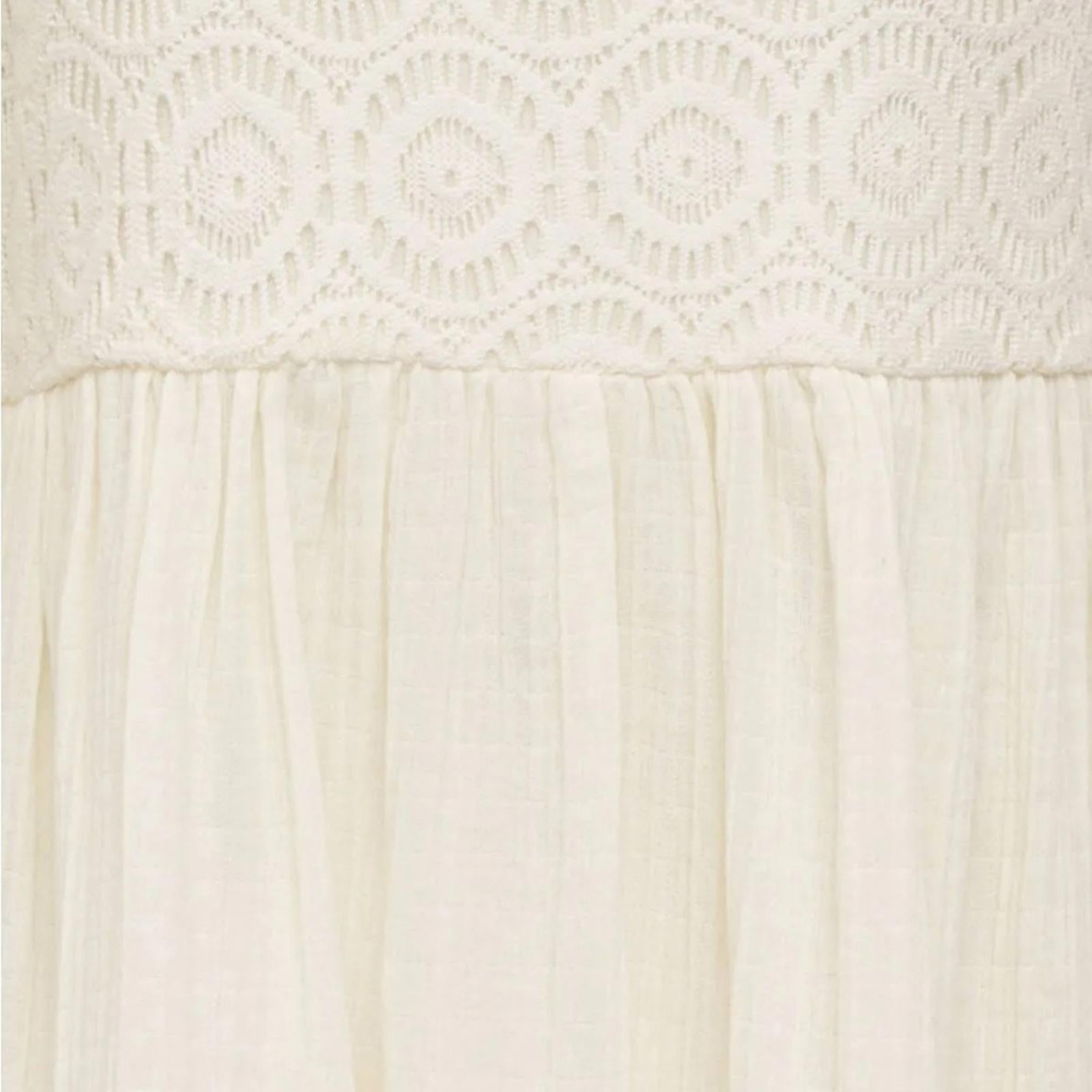Sanctuary Summer Swing Dress in Gauze w/Crochet, White Size S NEW w/Tag