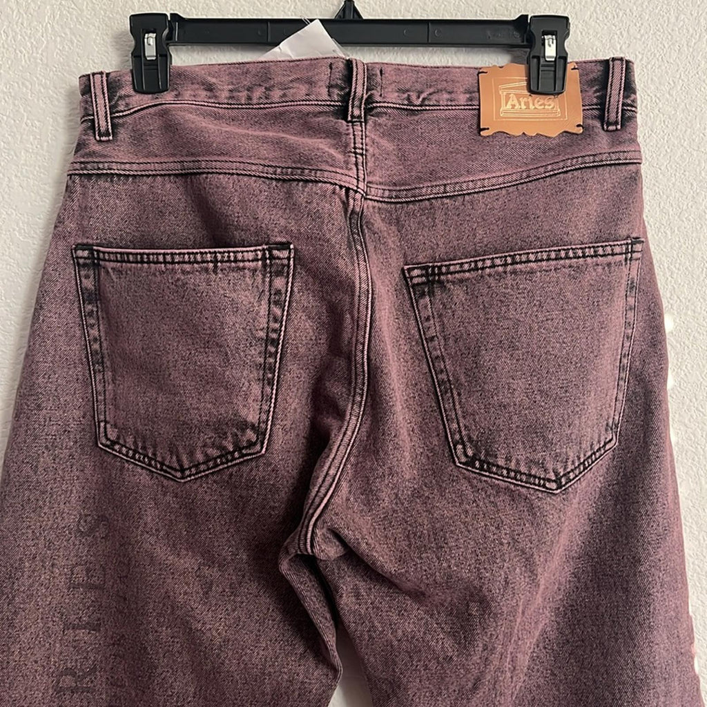 ARIES Acid Wash Batten Jeans in Rose-Pink, NEW, Size 32