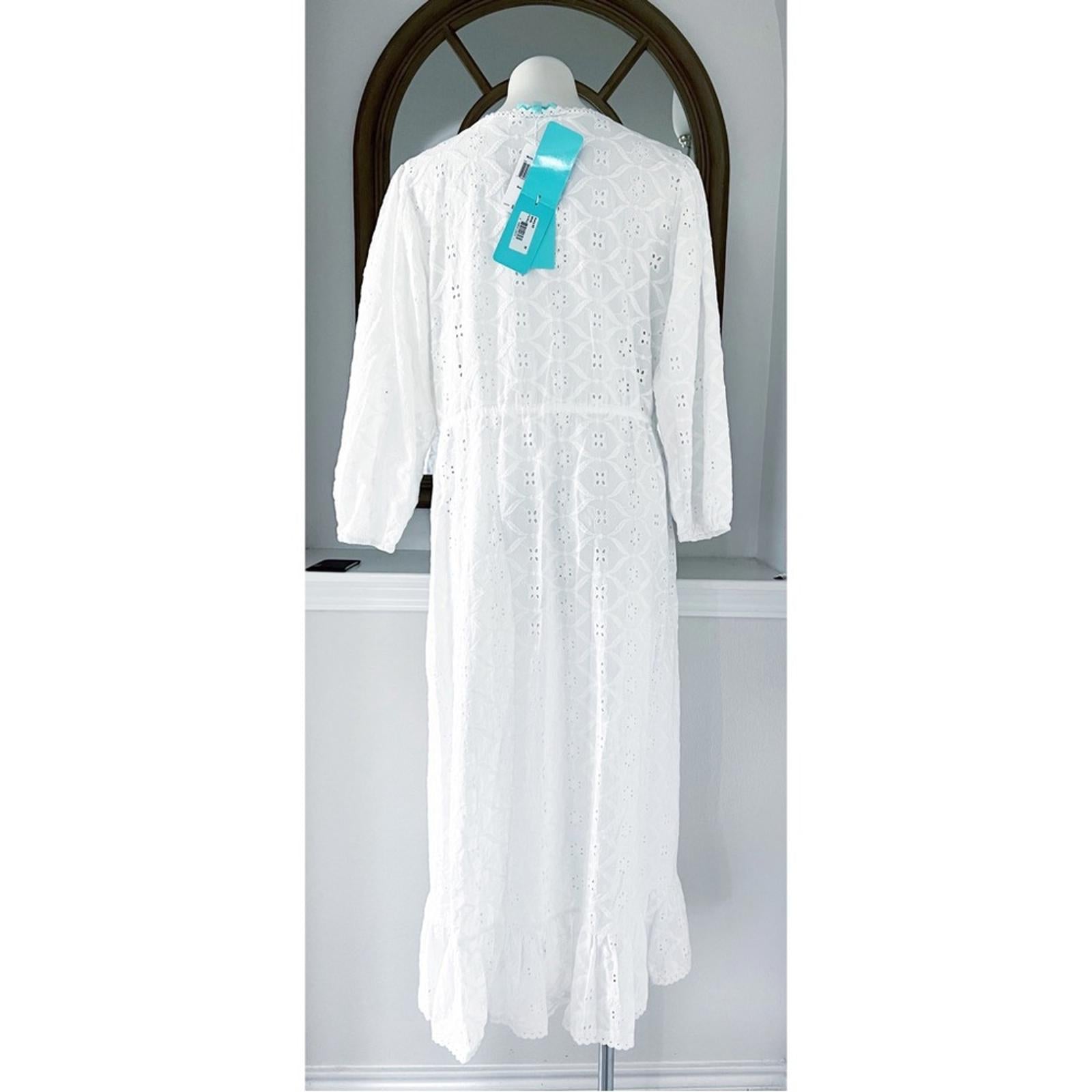 NEW Melissa Odabash Avery Cotton Kaftan Swim Cover-Up in White, Size M New w/Tag