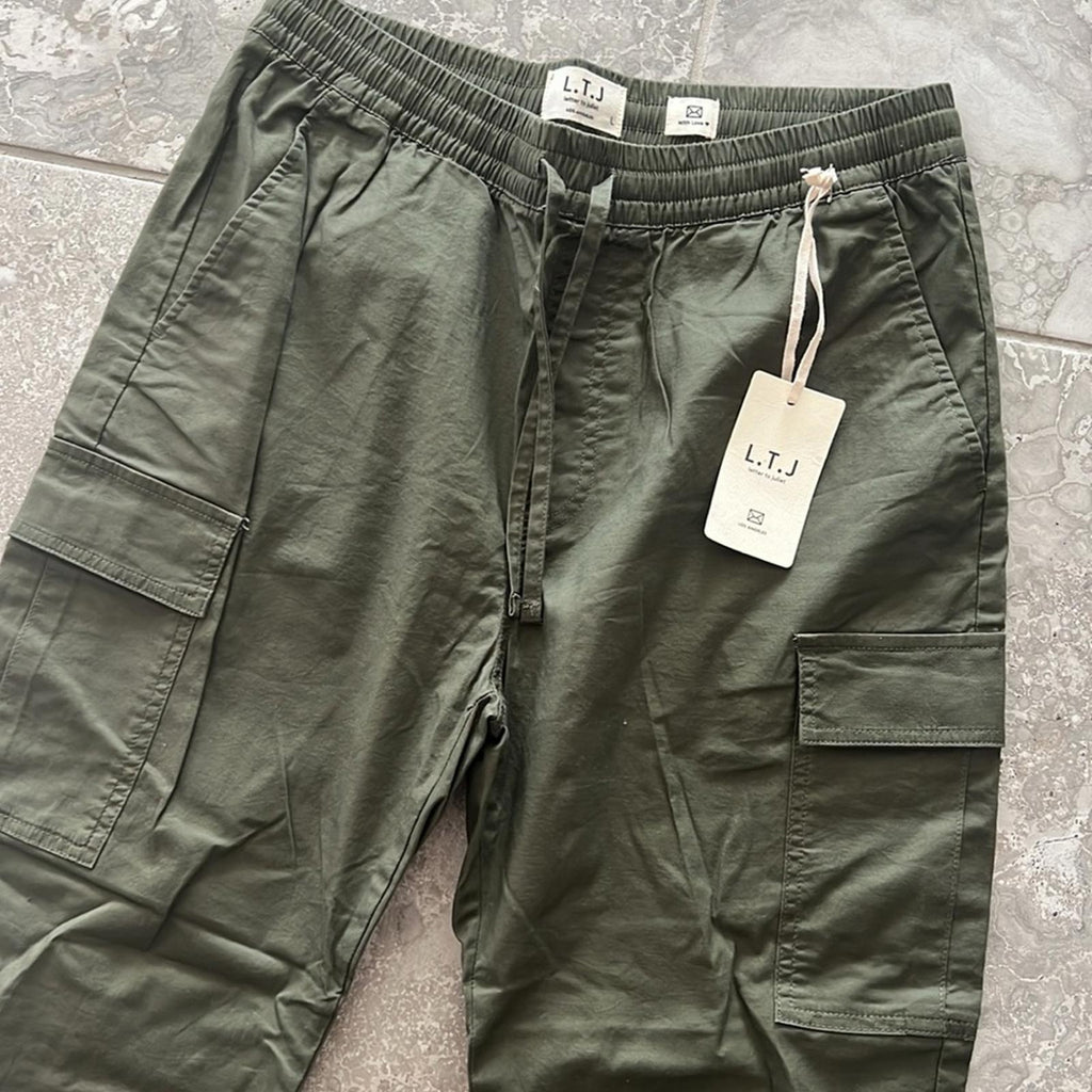 L.T.J Letter to Juliet Cargo Joggers in Olive, Size L New w/Tag