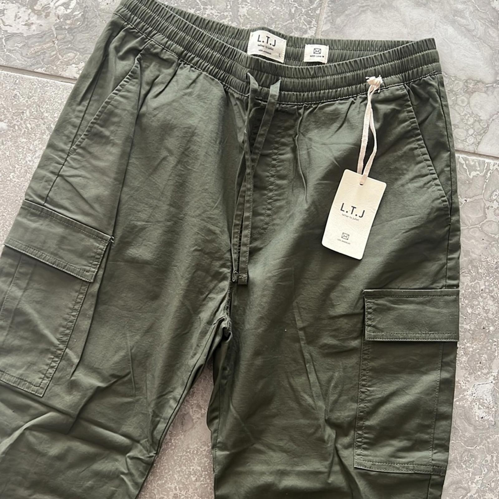 L.T.J Letter to Juliet Cargo Joggers in Olive, Size L New w/Tag