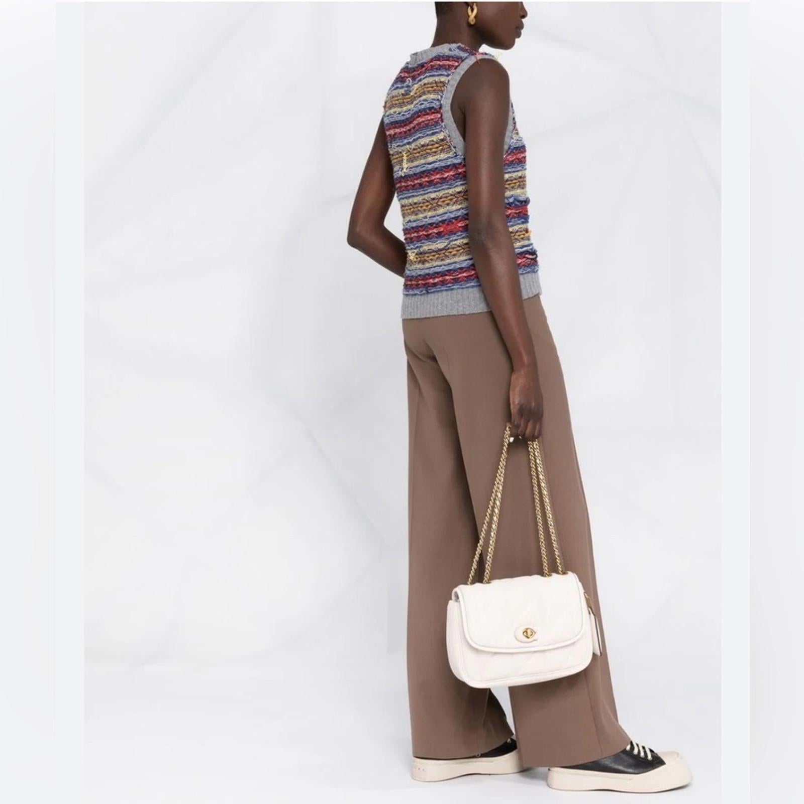 Coach Quilted Pillow Madison Shoulder Bag in Chalk/White