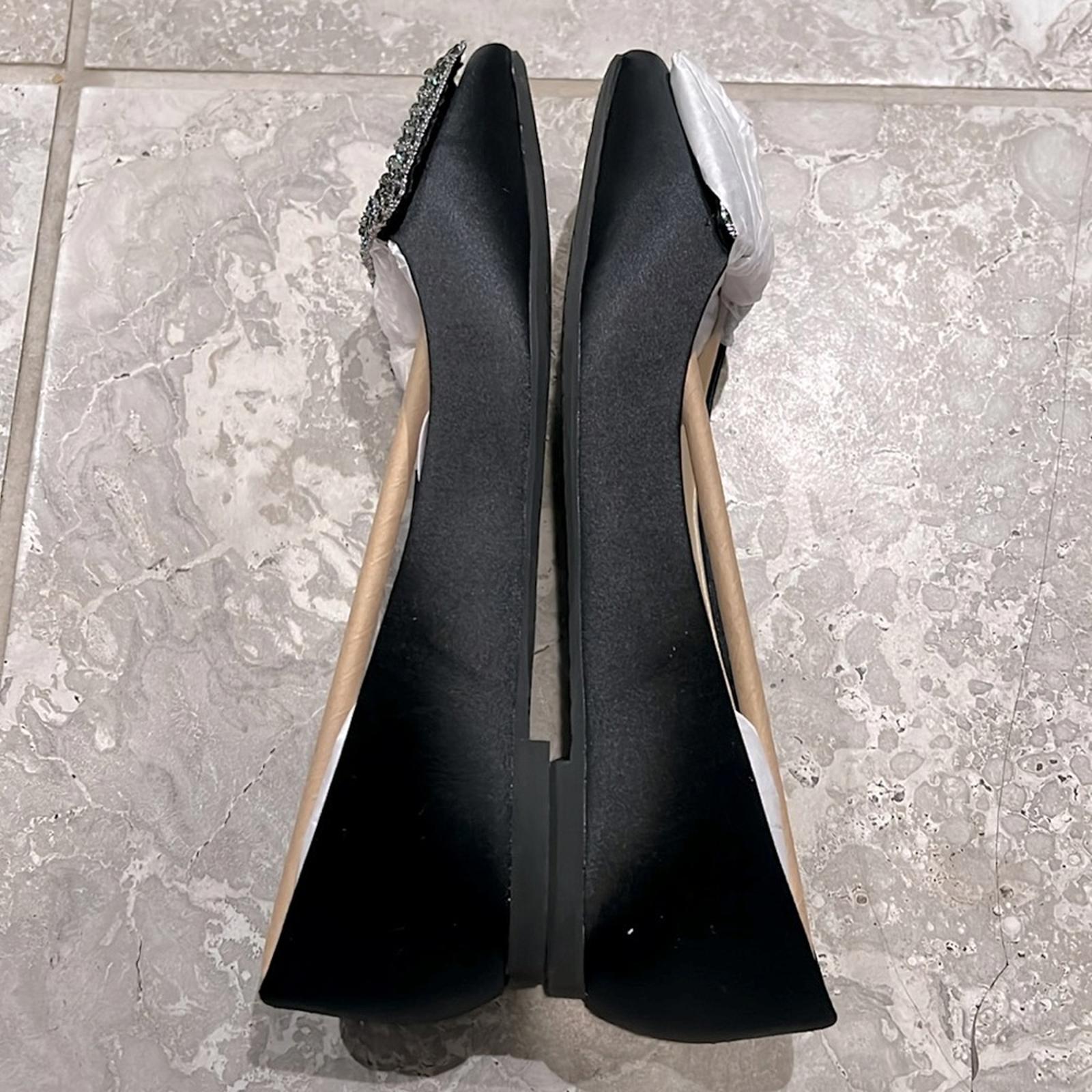 Badgley Mischka Emerie Slip On Embellished Flats Black, Size 5.5 NEW +DustBag