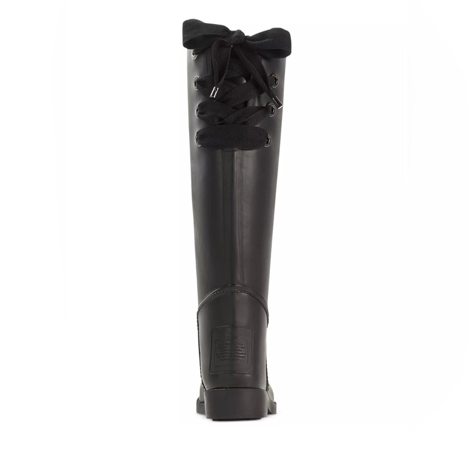 COACH Cozy Tristee Style Lace-Up Rain Boots in Animal Print, Size 9 EXCELLENT!