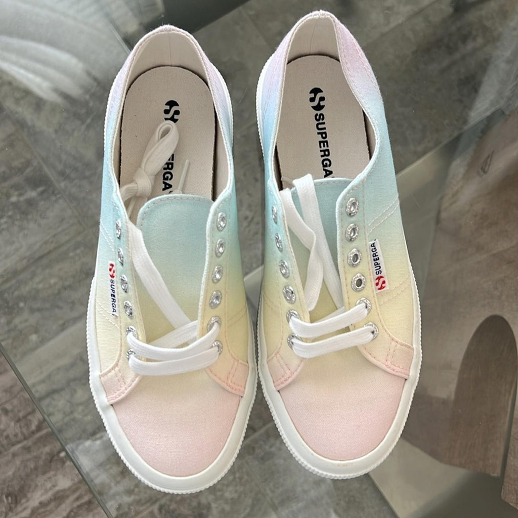 NEW Superga 2750 Gradient Print Pastel Rainbow Sneakers, Size EU 39 New w/o Box
