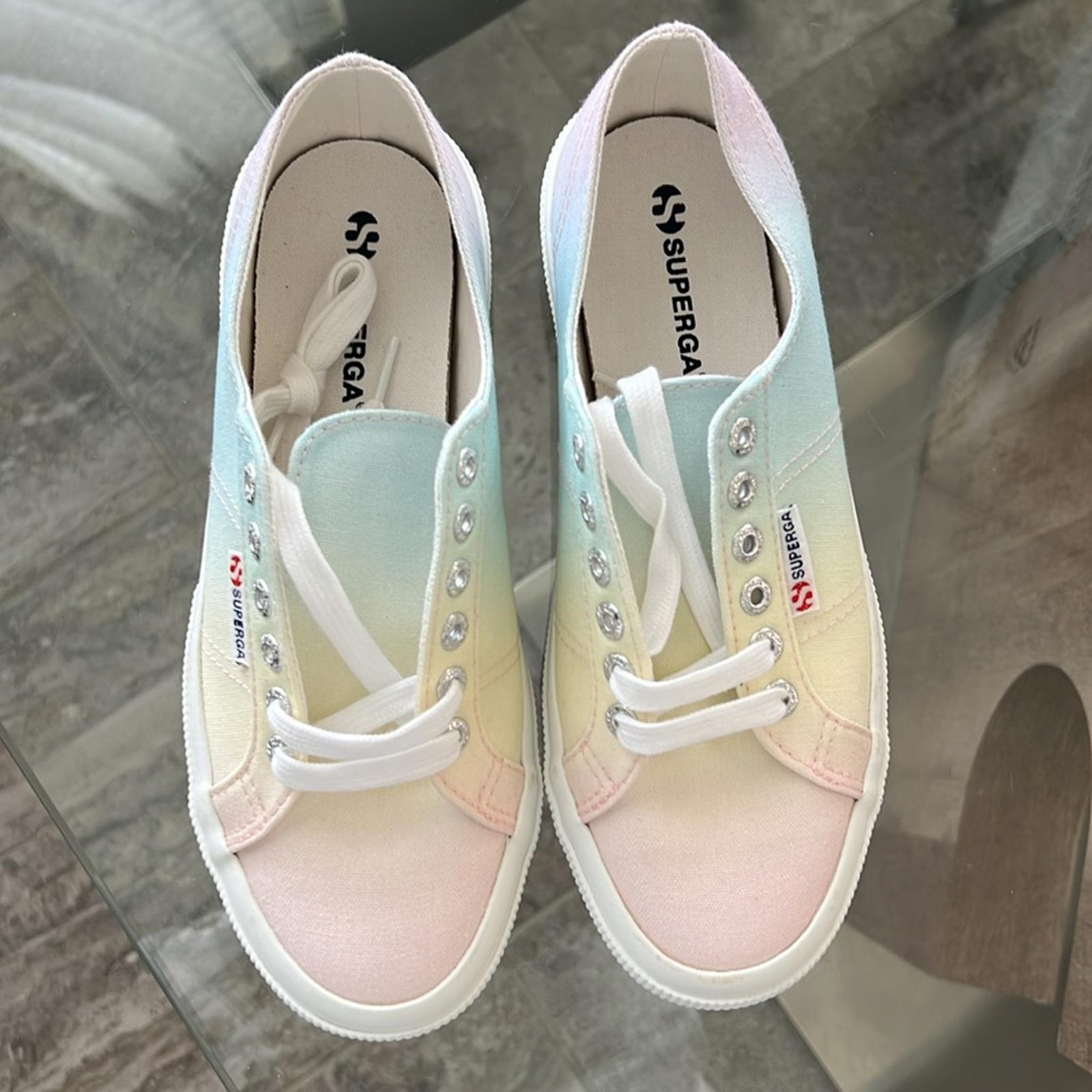 NEW Superga 2750 Gradient Print Pastel Rainbow Sneakers, Size EU 39 New w/o Box