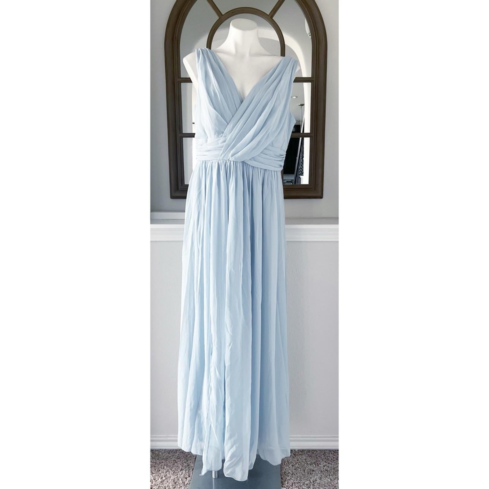 NEW Dessy Collection Surplice Ruched Chiffon Gown, Size 16, New w/o Tag $273