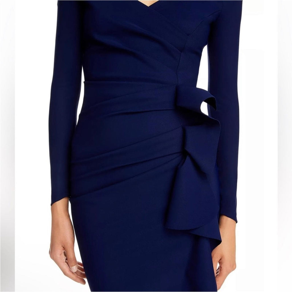 Chiara Boni La Petite Robe Silveria Off-the-Shoulder Dress in Navy, NWT, Size 6