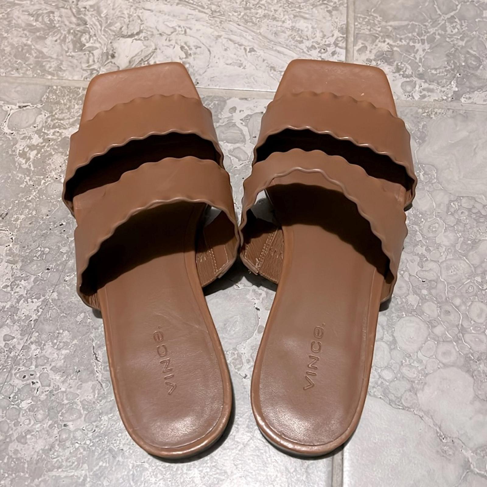 Vince Zofi Mafalda Square Toe Slip On Sandals, EXCELLENT, Size 8