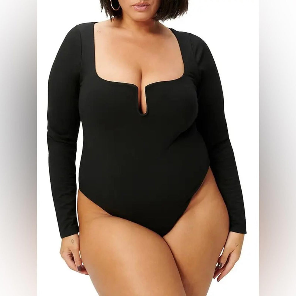 Good American U Ring Bodysuit in Black, Size 4 (X-Large) New with Tag