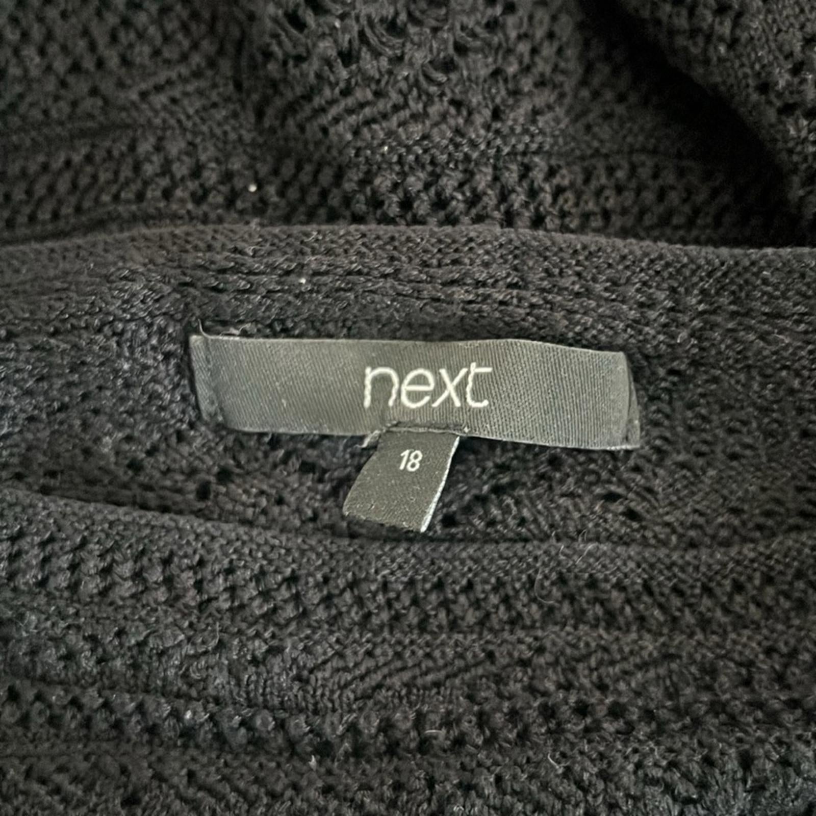 NEXT Black Knitted See-Through Sweater, EXCELLENT, UK Size 18