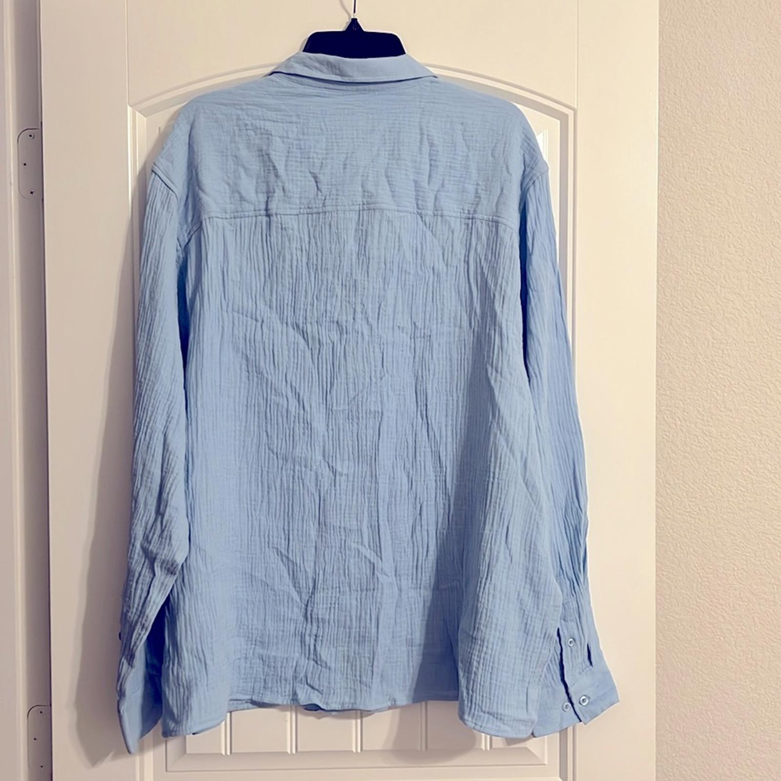 And Now This Men's Long-Sleeve Seersucker Shirt in Light Blue Size XXL New w/Tag