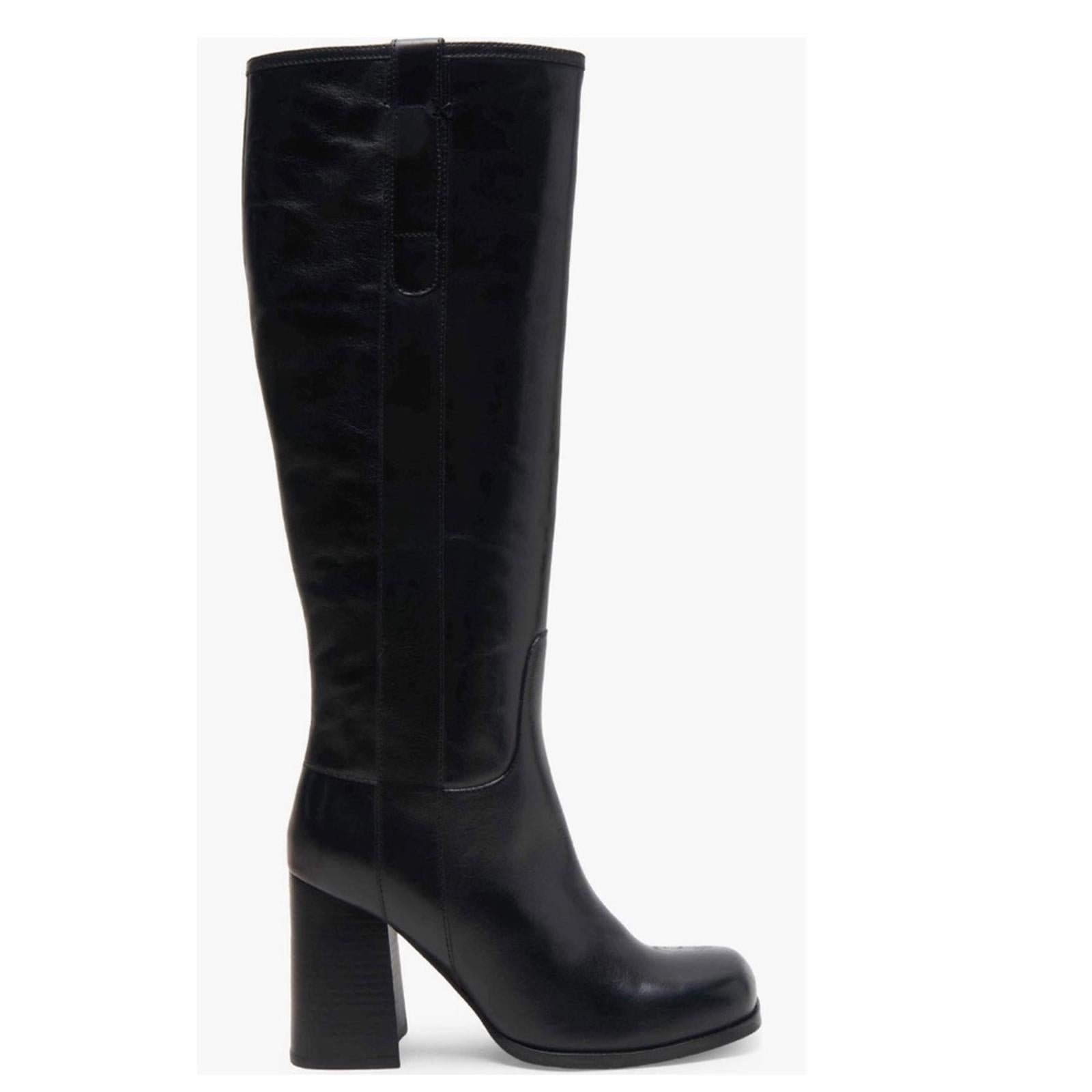 Free People Naomi Tall Leather Boots, Black, Size 6.5 New w/Tag, w/o Box