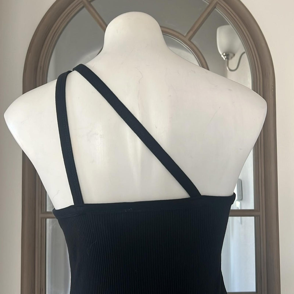 Cloth by Design One Shoulder Bodycon Ribbed Dress in Black, Size XS NEW w/Tag