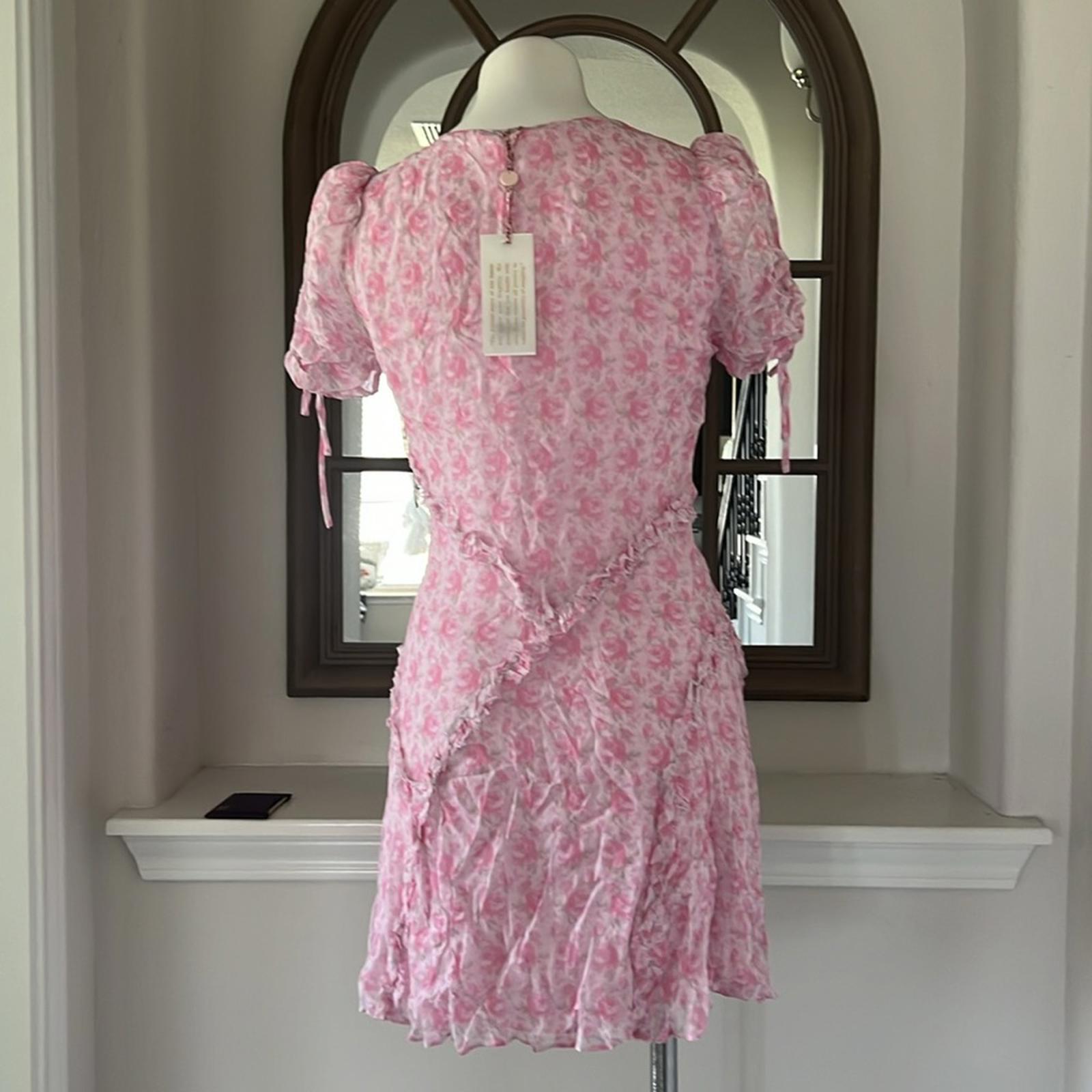 LoveShackFancy Posh Mini Dress, Rose Patch Size 4 New w/Tag Retail $445