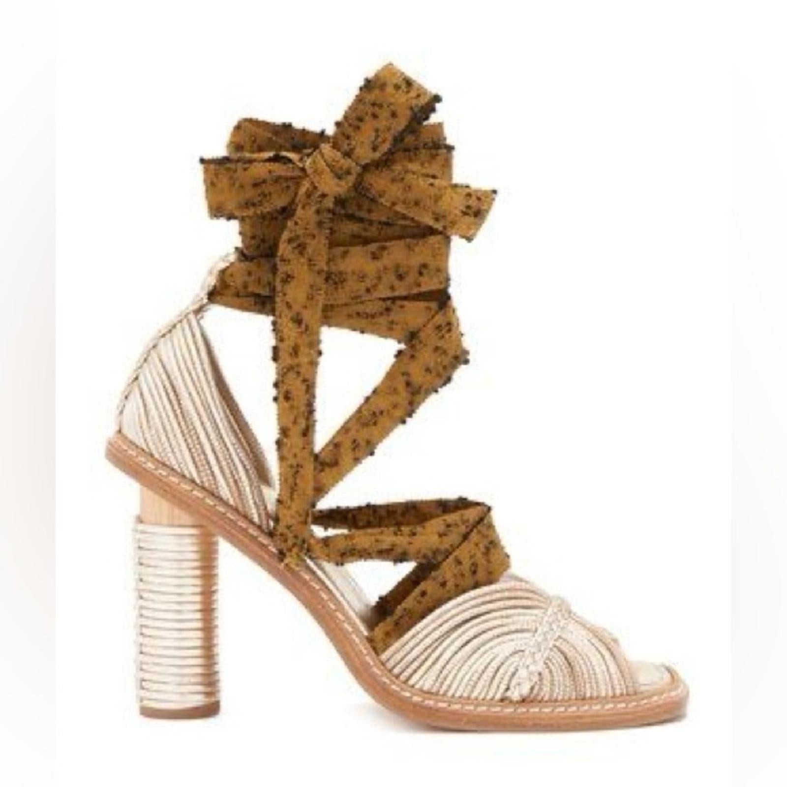 Ulla Johnson Yellow Gia Ribbon Heeled Sandals (Vogue Runway) Size 40 EXCELLENT!