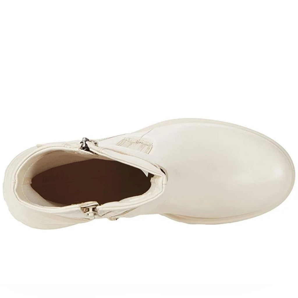ECCO Tredtray Moto Bootie in Limestone Leather, Size 37 NEW in Box