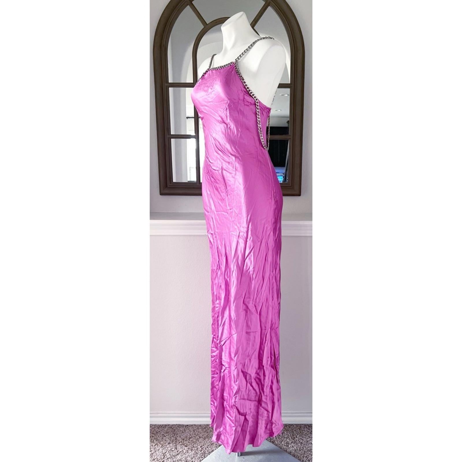 L’Agence Majesty Chain Trim Gown in Pink, Size 2 New w/Tag