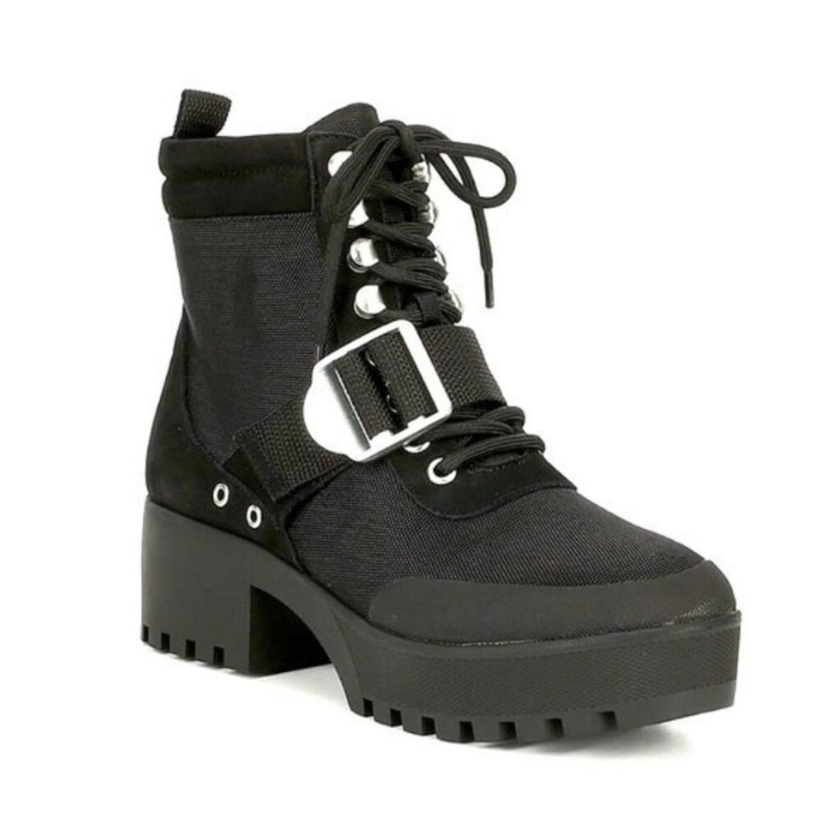 Steve Madden Grady Buckle Hiking Platform Combat Boots, Size 8 New in Box