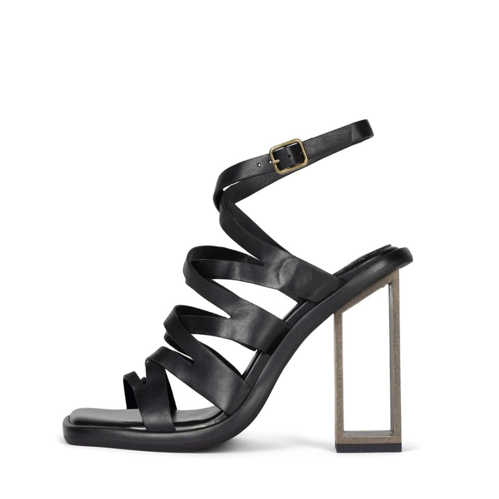 NEW Jeffrey Campbell Impulsive Ankle Strap Sandals, Black, Size 8M Retail $185