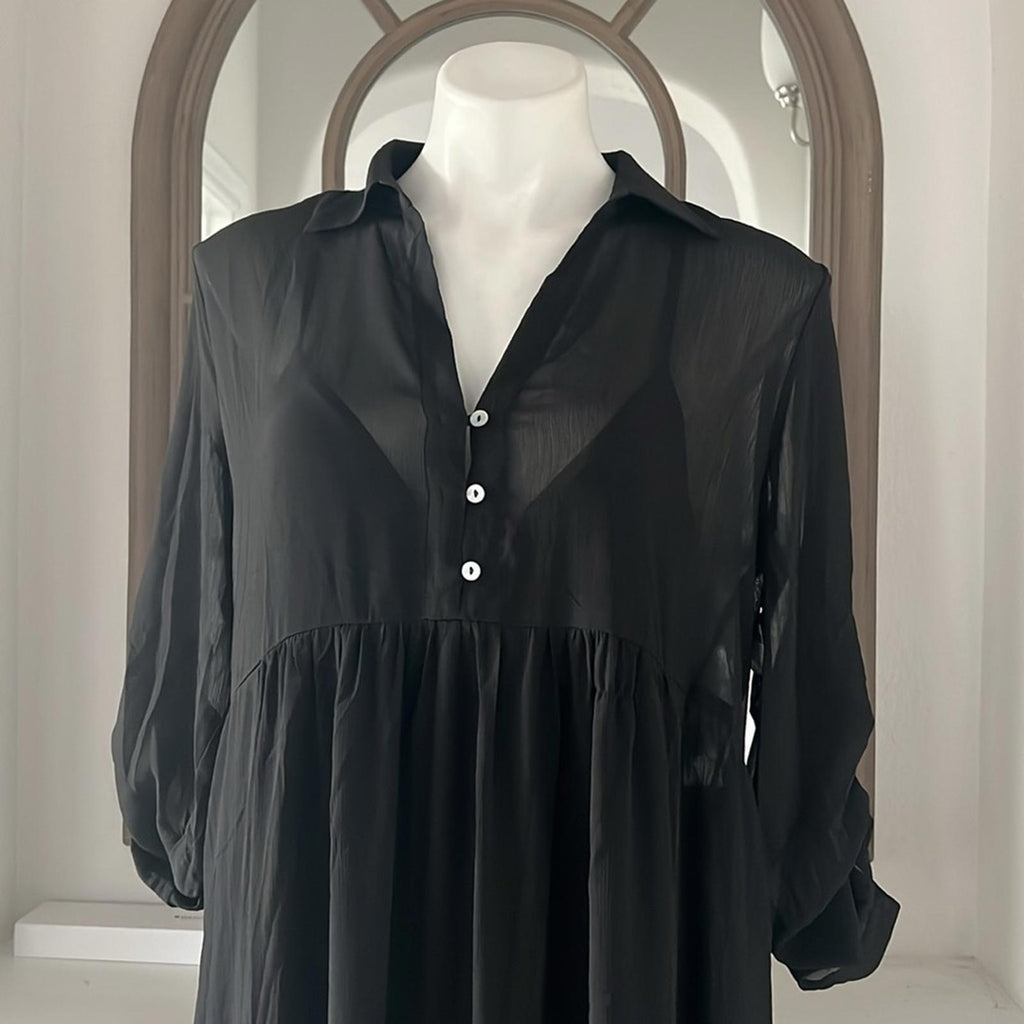 NEW Love Stitch Black Maxi Dress w/Pockets, Size M New w/Tag