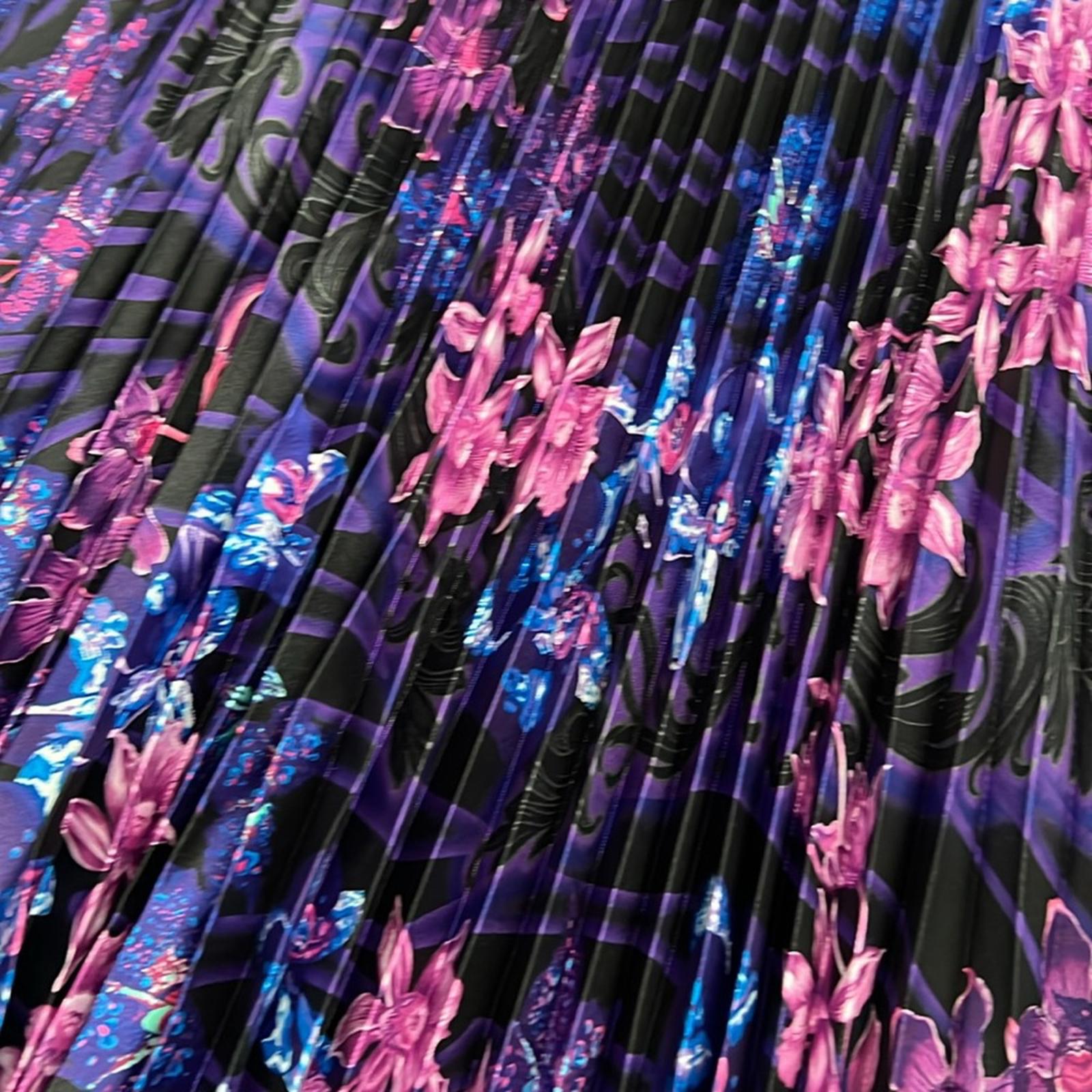 Versace Orchid Barocco Kids Pleated Dress, NWT, Girls Size 12 Retail $795