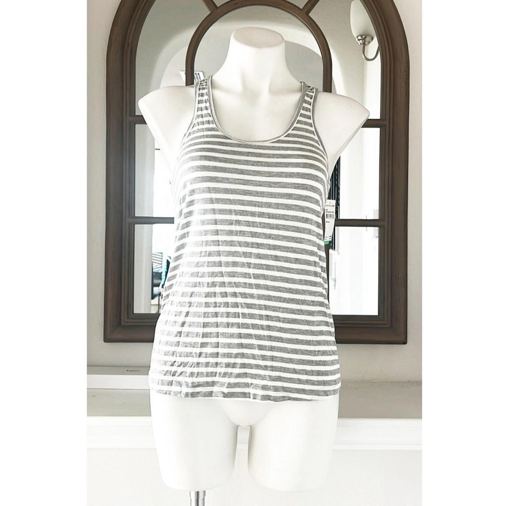 Honeydew Heather Grey Stripe Racerback Top, Size S New w/Tag Retail $48