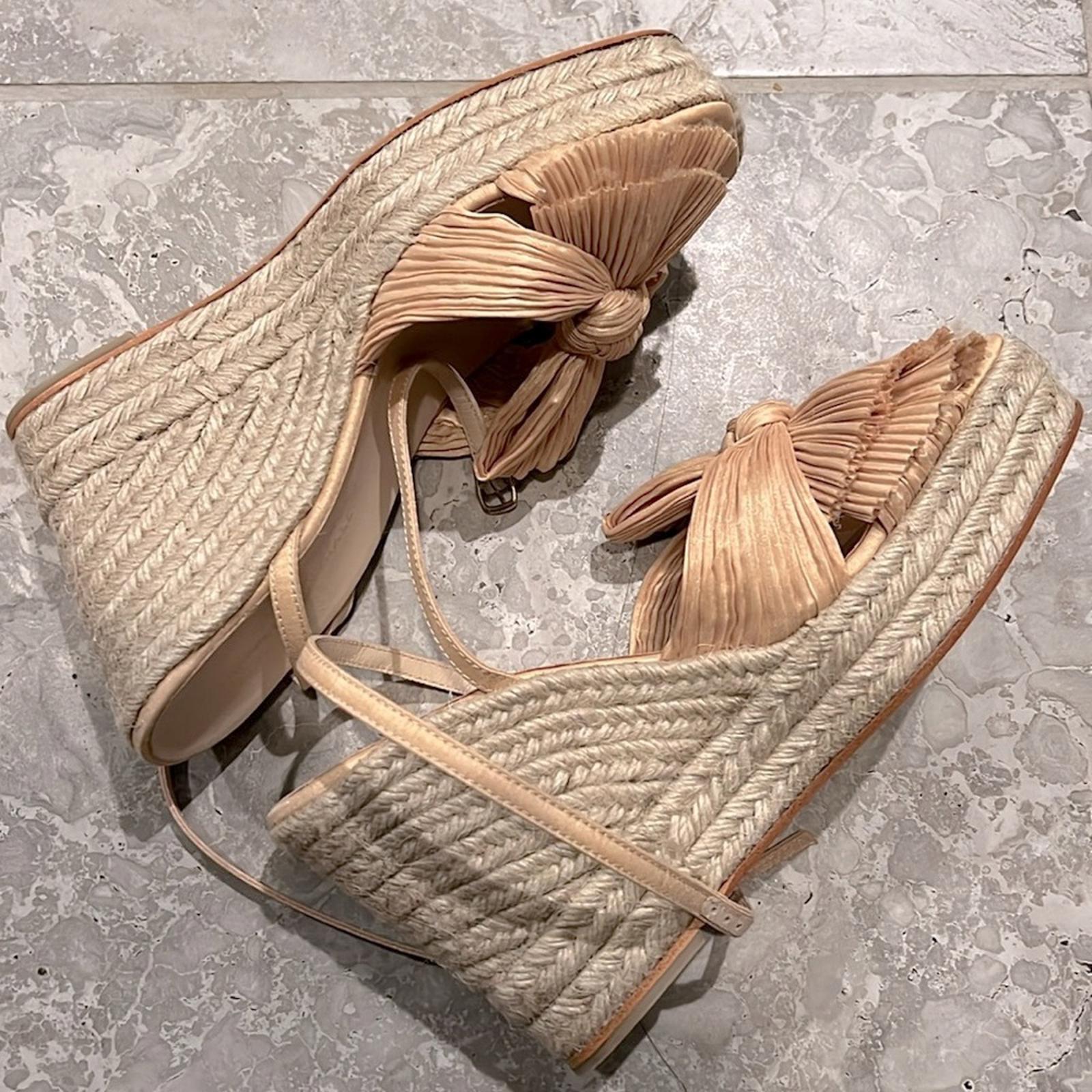 Loeffler Randall Peri Espadrille Wedge Sandals in Tan, Size 41/11 New in Box