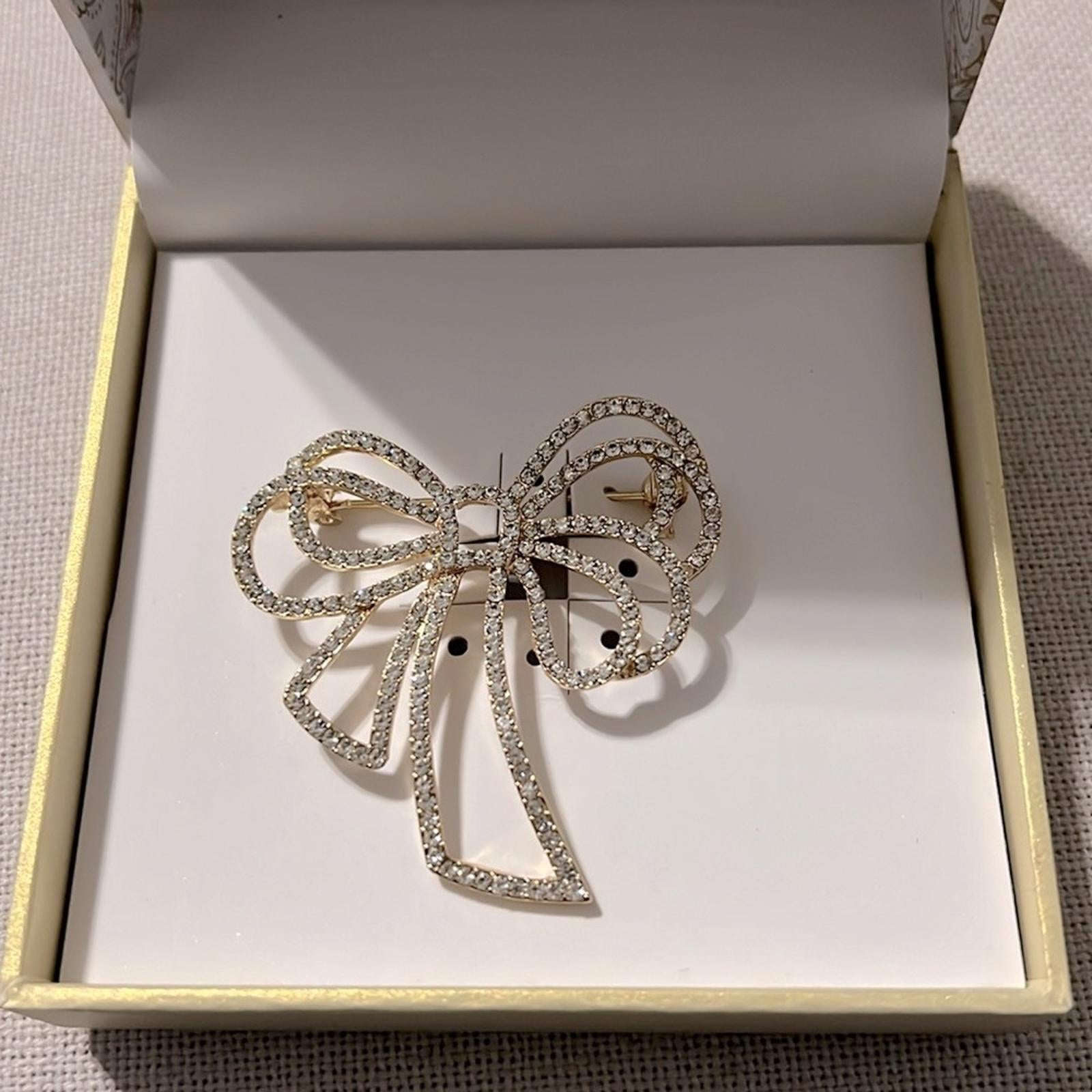 Charter Club Gold-Tone Pave Bow Pin, New in Box