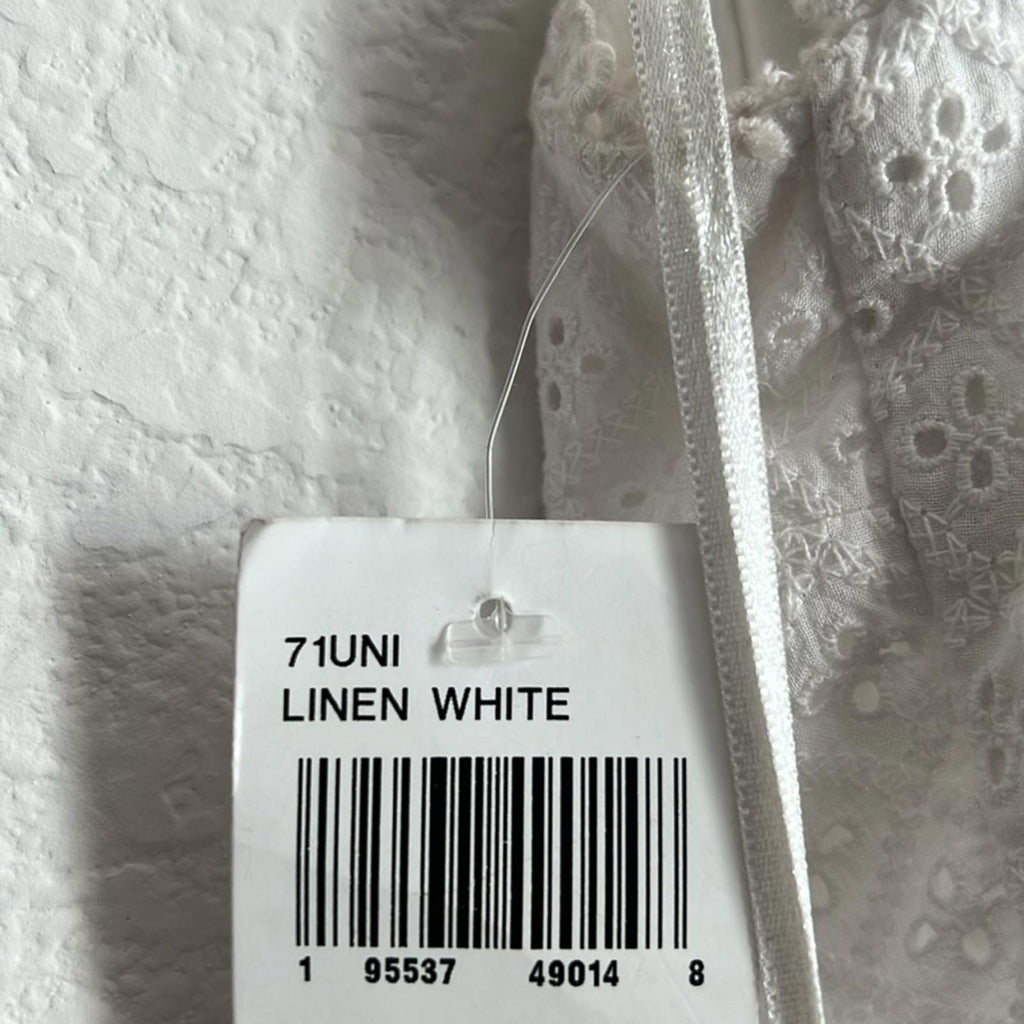 French Connection Esse Cotton Eyelet Cutout Dress in Linen White, NWT, Size 2