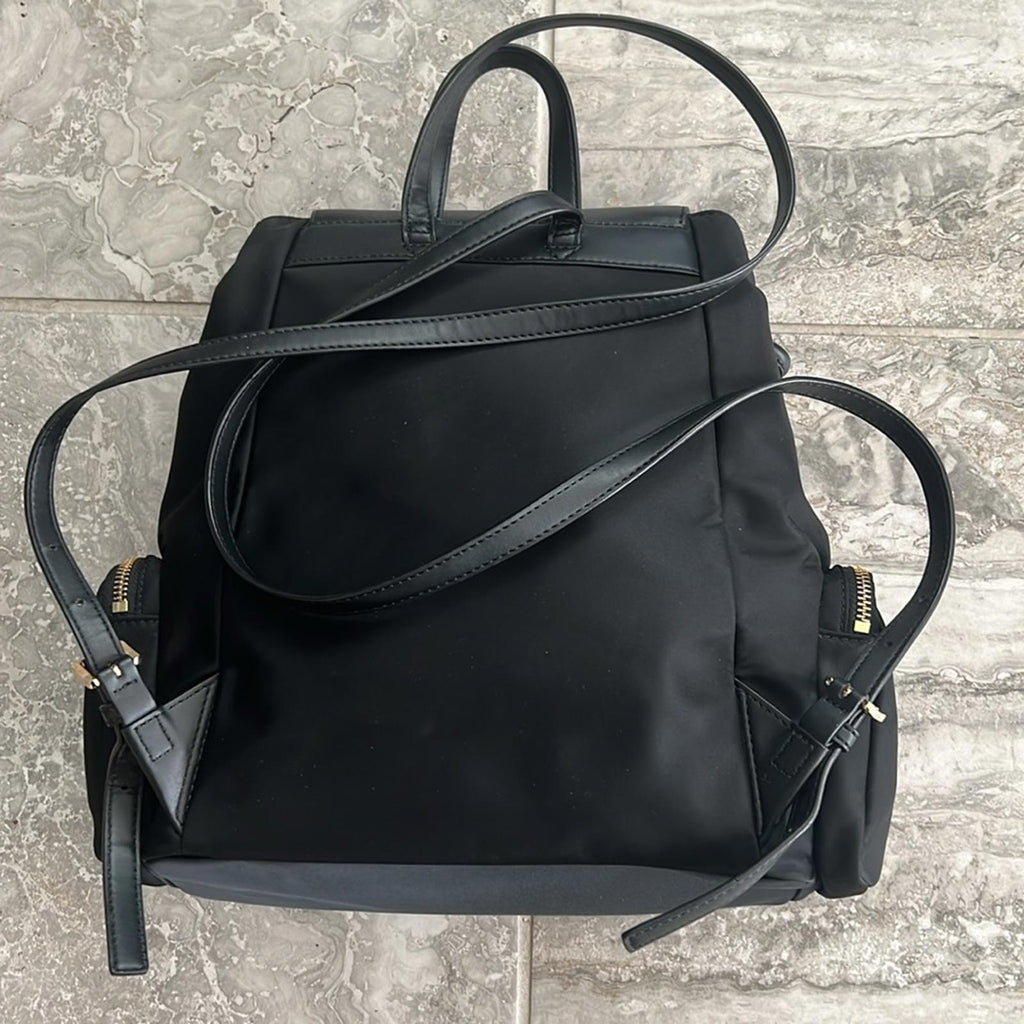 Michael Kors Abbey Large Nylon Backpack, Black New w/Tag Retail $398