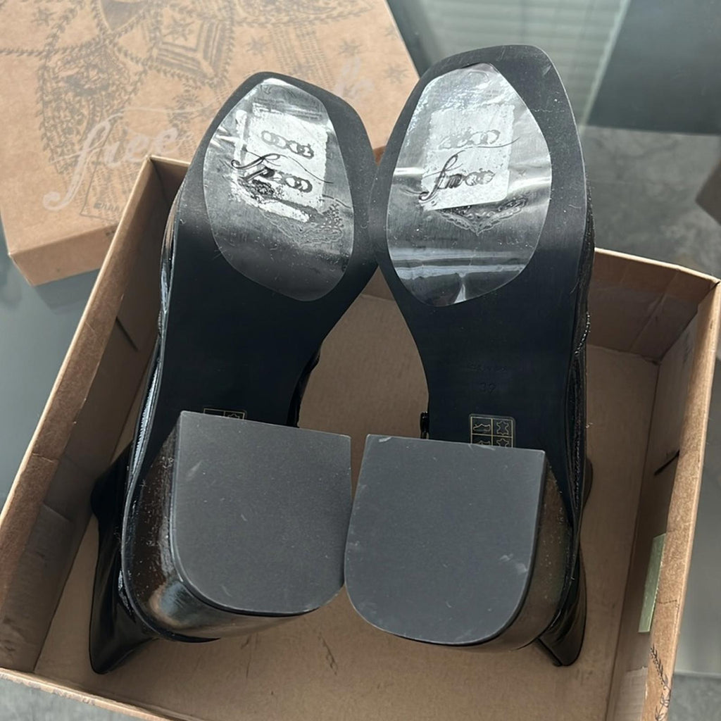 Free People Ruby Platform Bootie in Black Patent, Size EU39 | US9 New in Box