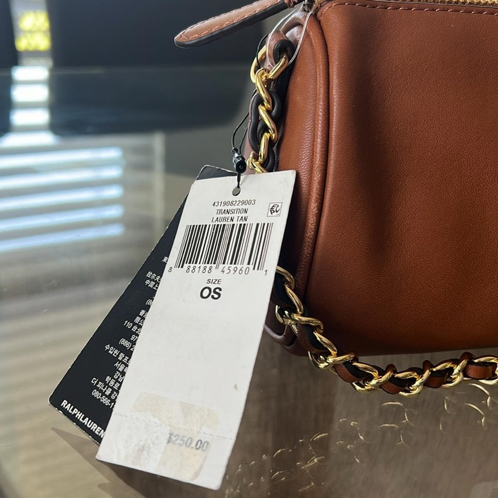 Lauren Ralph Lauren Emelia Shoulder Bag in TAN, Retail $250
