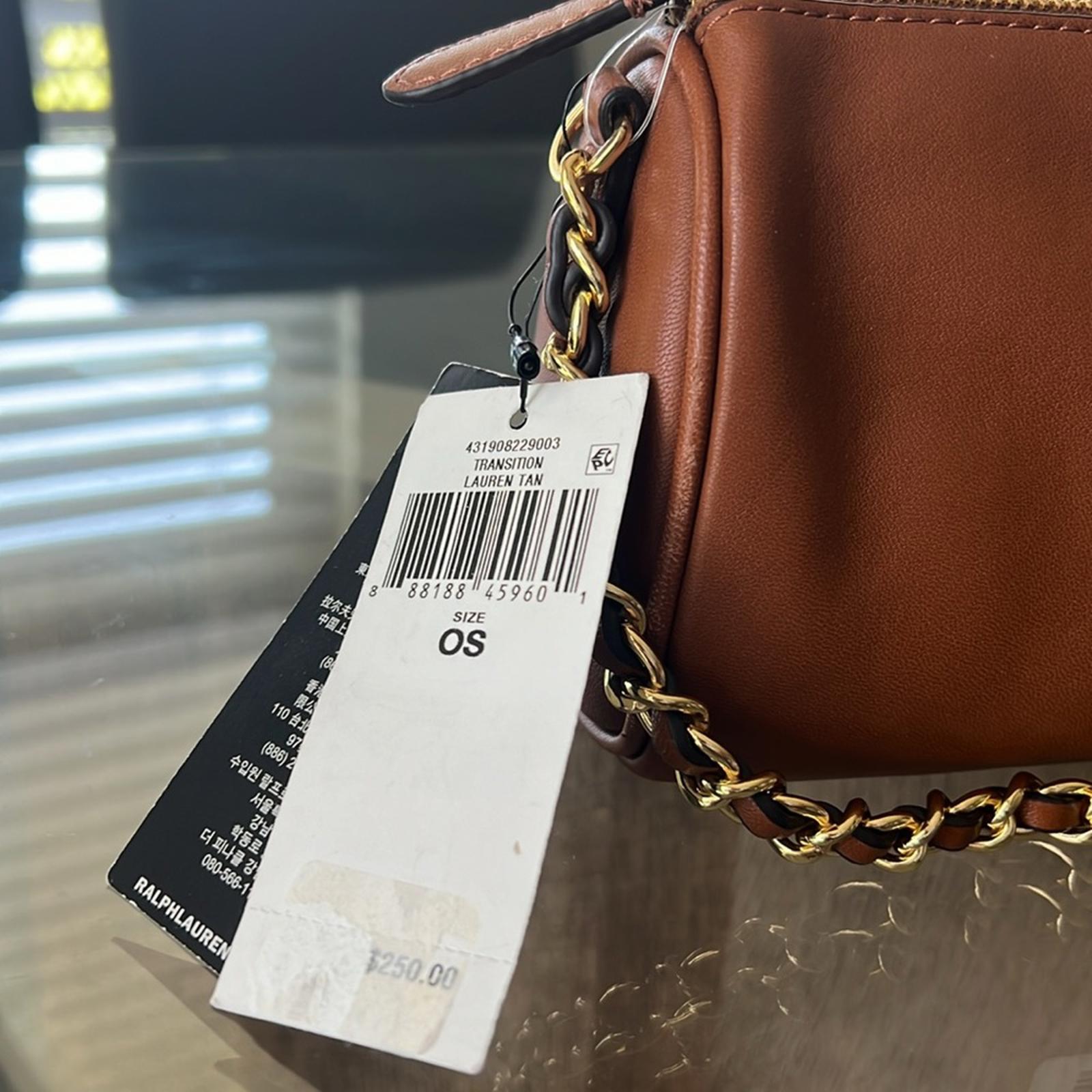 Lauren Ralph Lauren Emelia Shoulder Bag in TAN, Retail $250