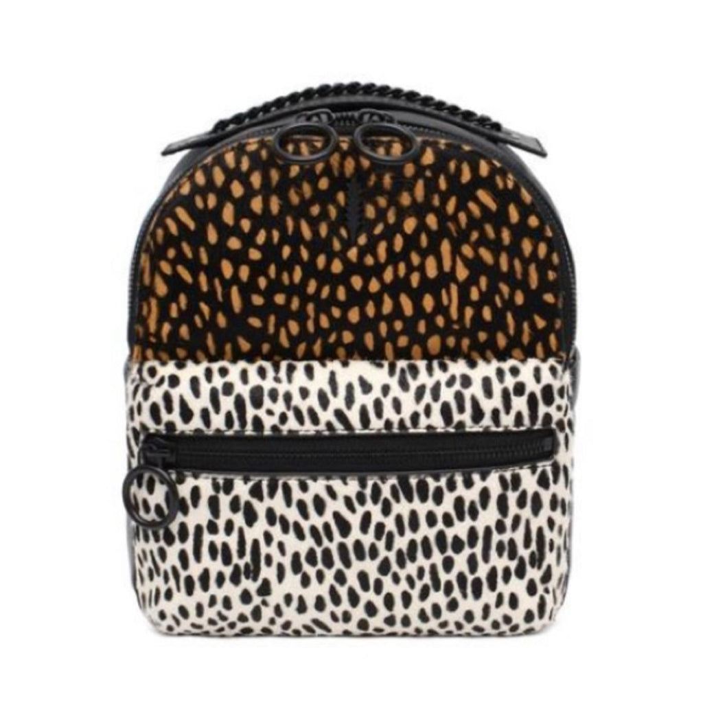 NWT Thacker Marly Animal Print Calf Hair Zippered Backpack Spotted Combo $228