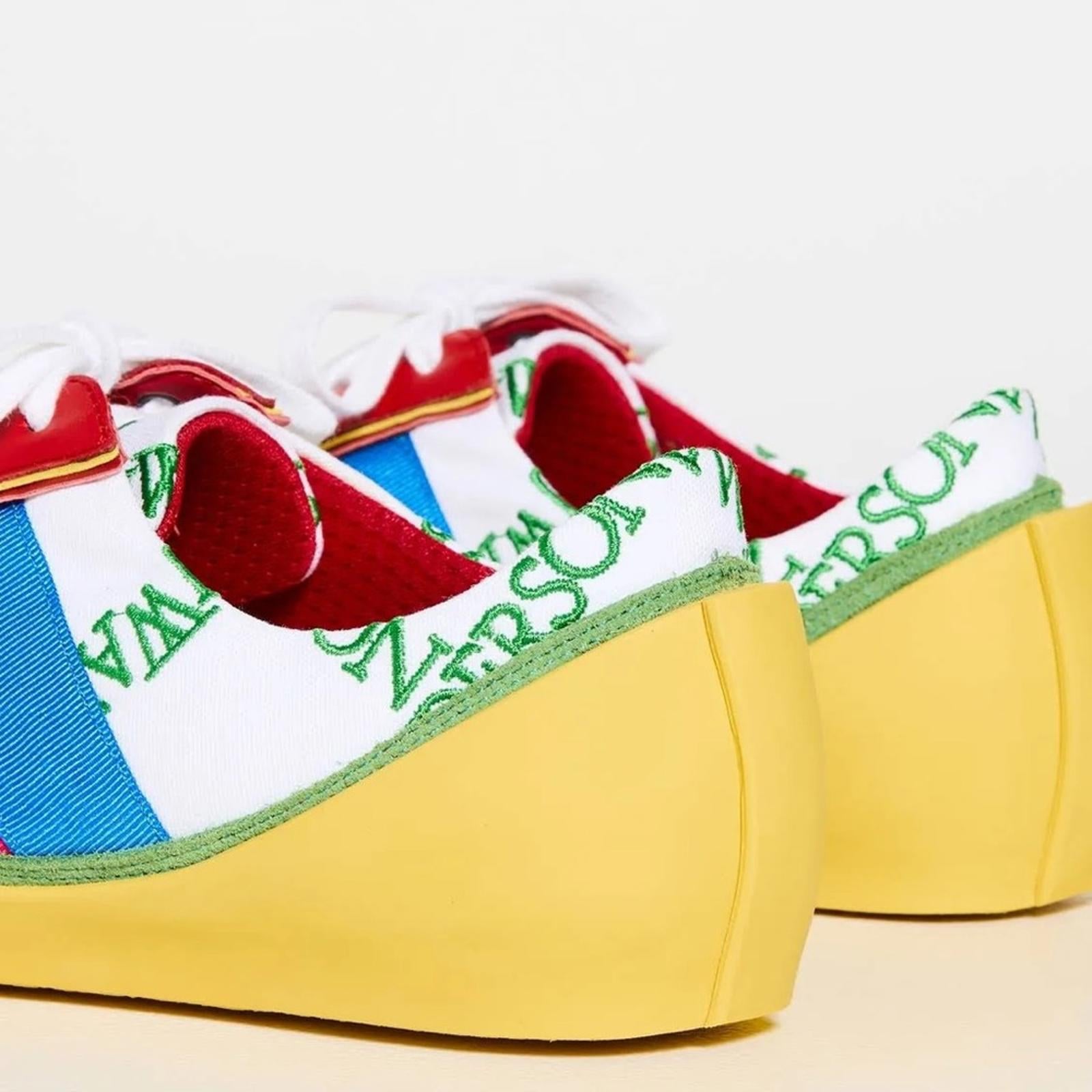 JW Anderson LaceUp Bubble Sneaker, Suede Yellow-Canvas Size 39 New + DustBag