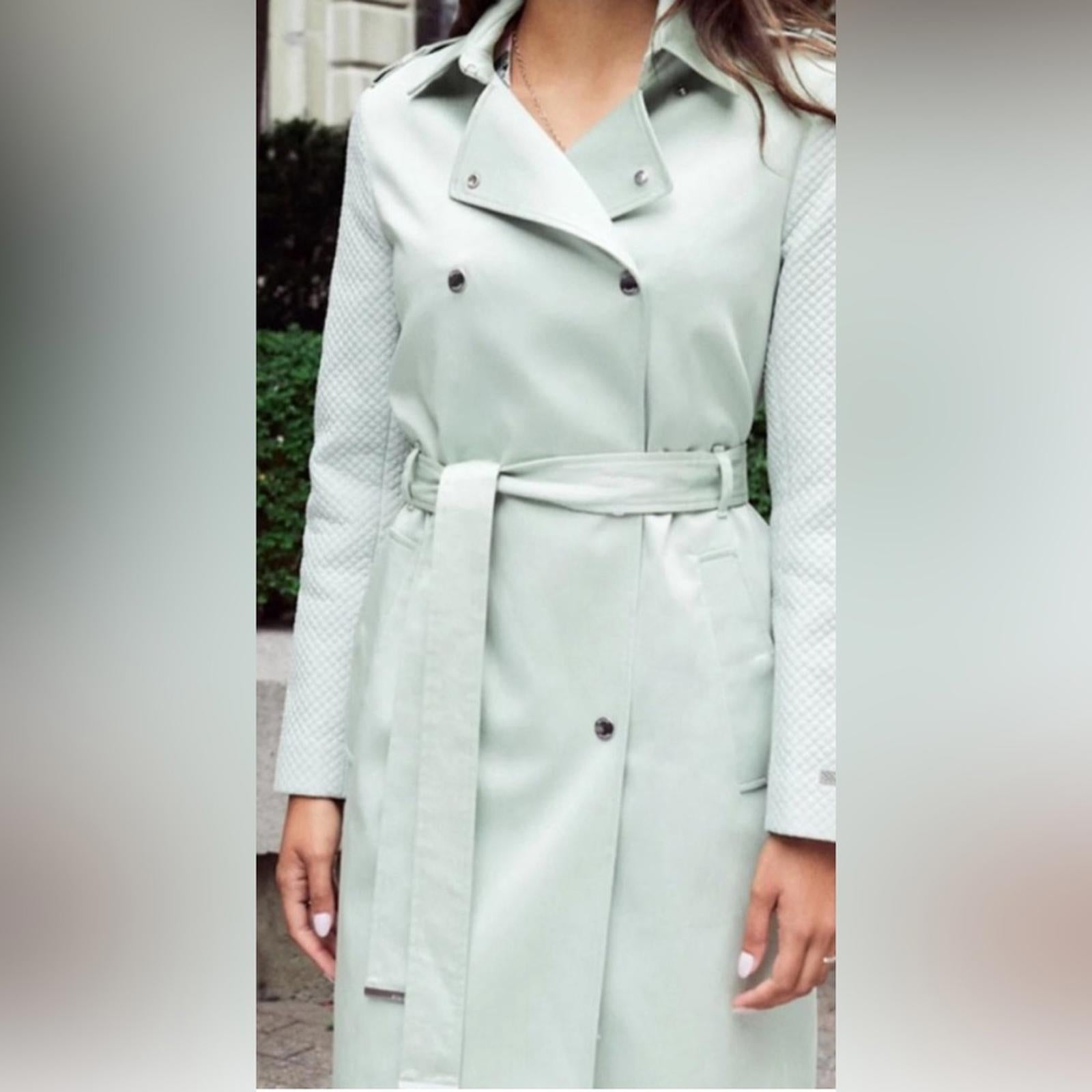 SOIA+KYO "Kya" Trench Coat w/Quilted Sleeves XL New w/Tag + Hanger Retail $445