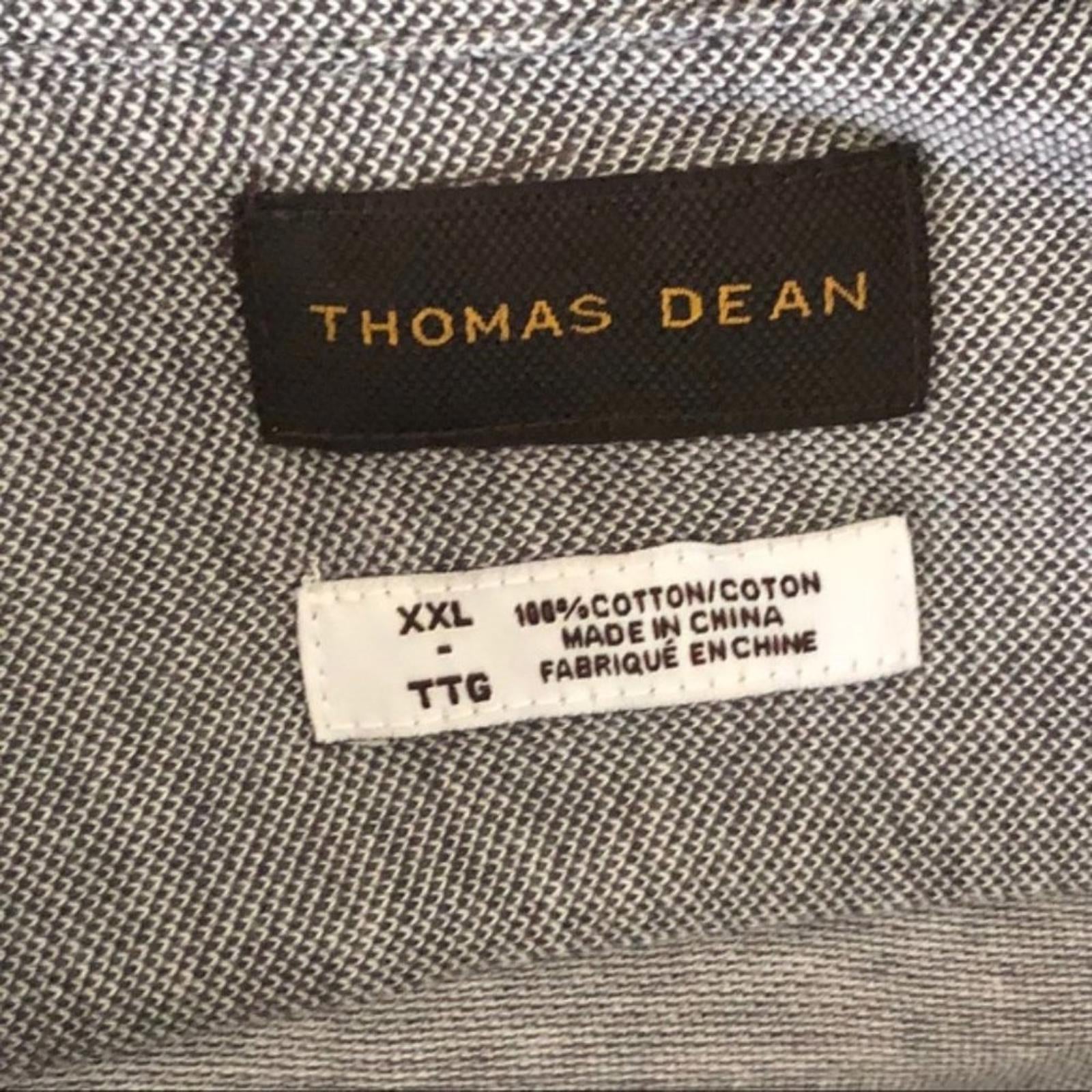 Thomas Dean Textured Button Down Shirt in Grey, Size XXL New w/Tag $125