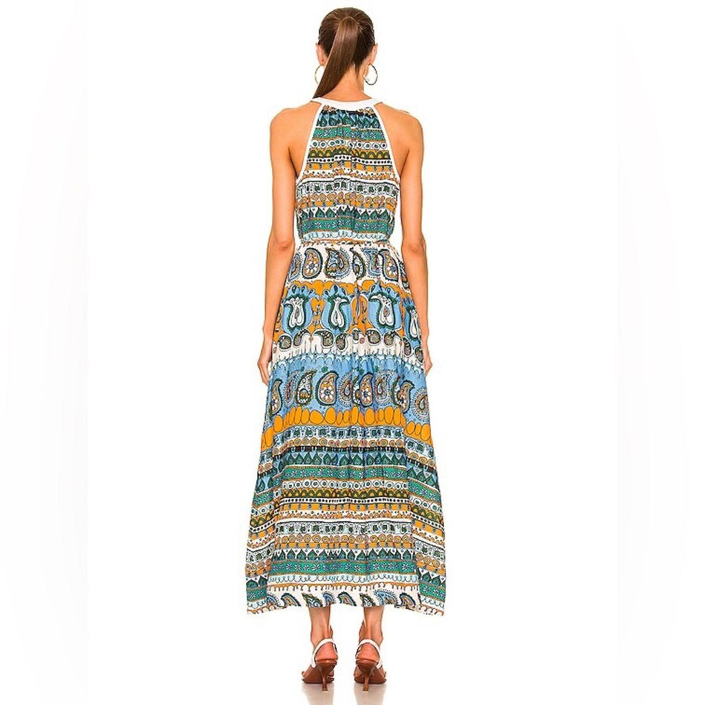 STAUD Lisette Paisley Print Maxi Dress, Size S, New w/Tag