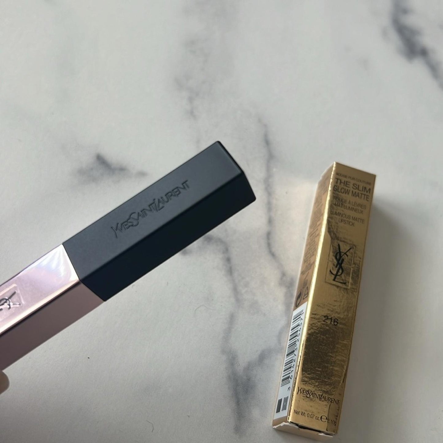 YSL Beauté The Slim Glow Luminous Matte Lipstick, Shade #216 NEW