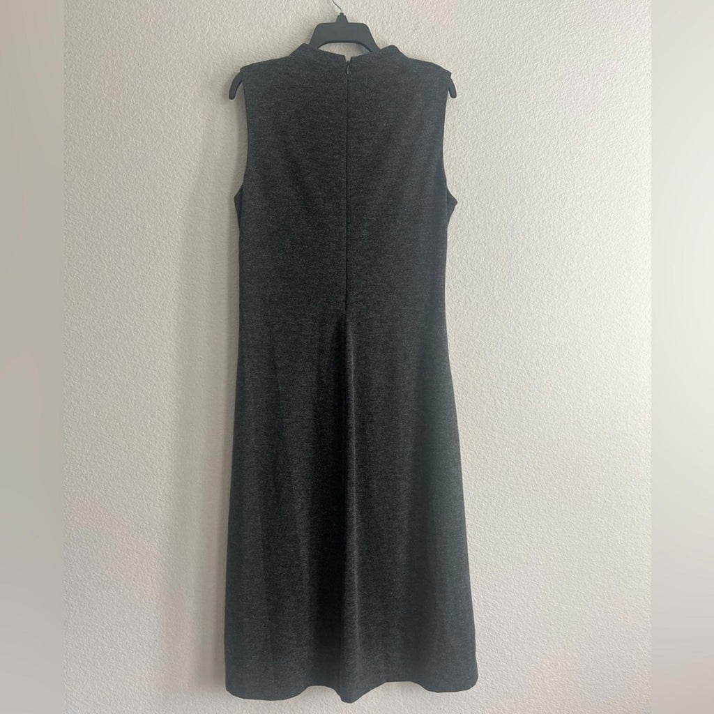 Lauren Ralph Lauren Charcoal Sleeveless Midi Dress, Size 14