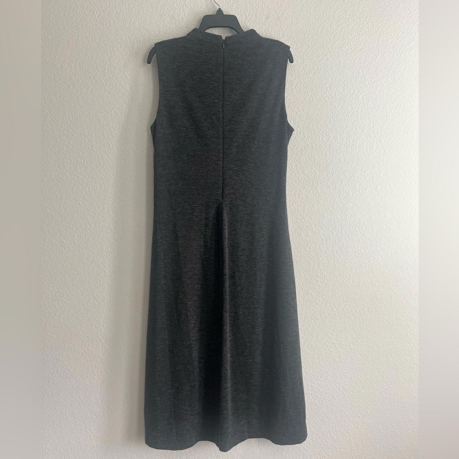 Lauren Ralph Lauren Charcoal Sleeveless Midi Dress, Size 14
