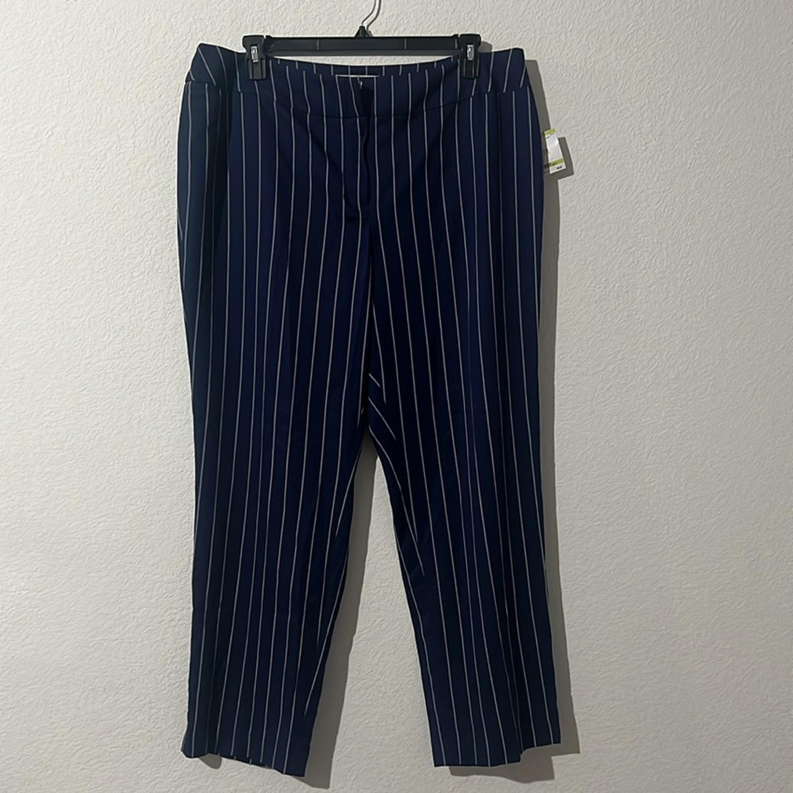 Kasper Plus Size Pinstriped Mid-Rise Straight-Leg Pants, NWT, Size 18W