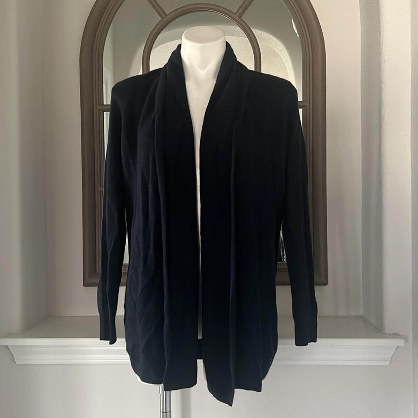 C by Bloomingdale's Cashmere NAVY Open-Front Cardigan, Size M New w/Tag $198