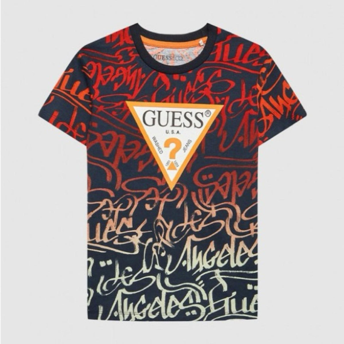 NEW Guess Future Text Moroccan Blue Short Sleeve T-Shirt Boy Size 18 New w/Tag