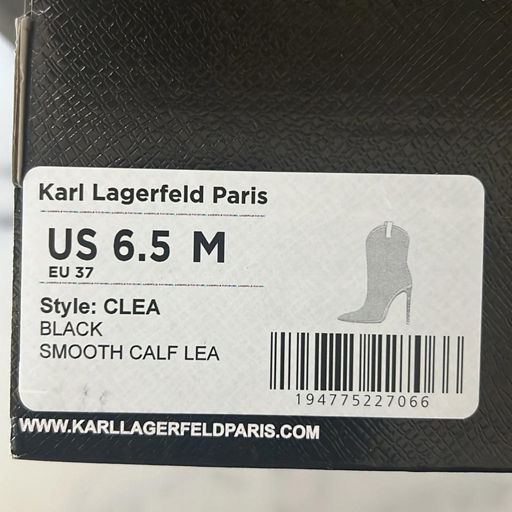 Karl Lagerfeld Paris Clea Stilleto Bootie in Black Size 6.5 New in Box